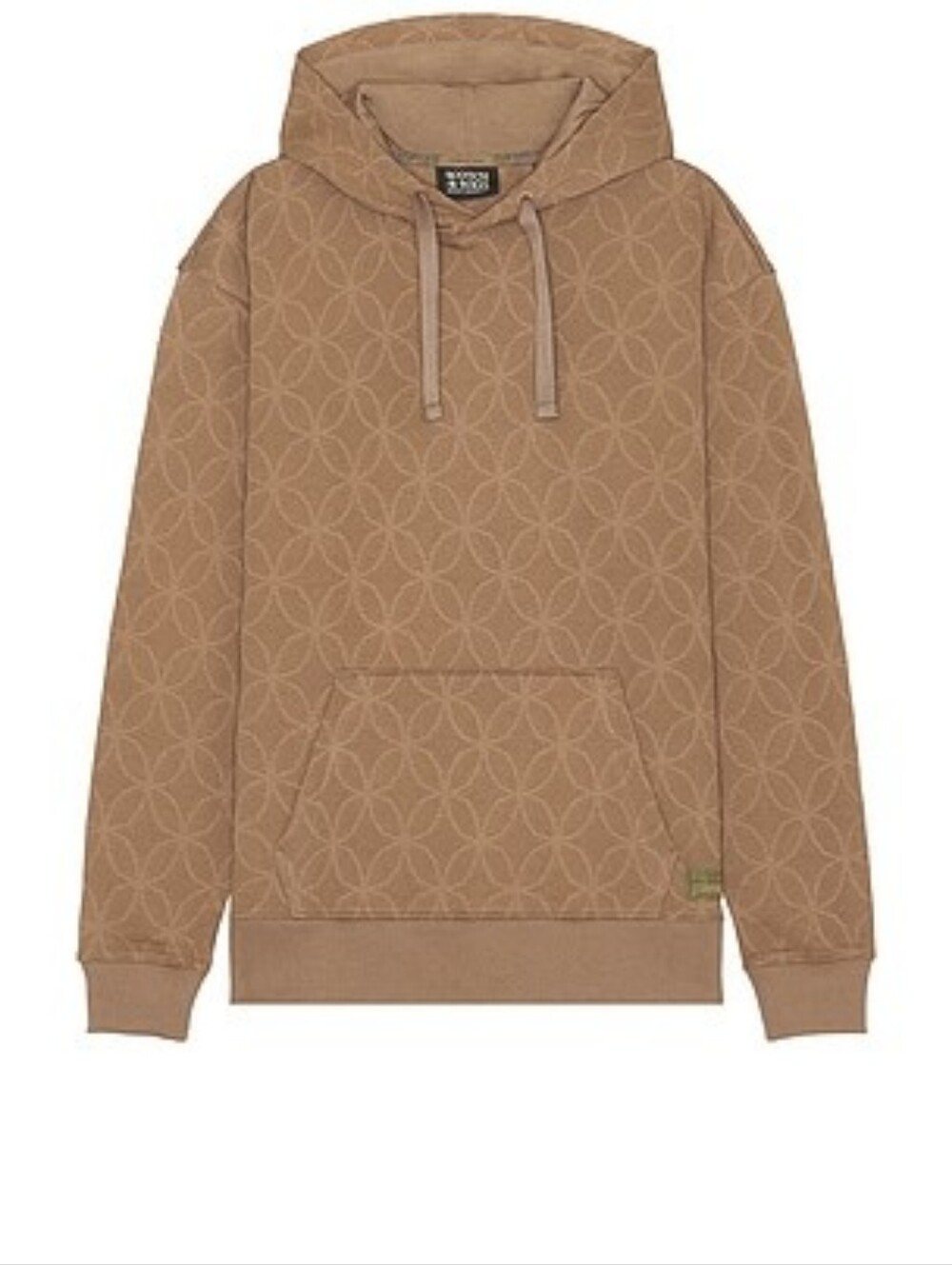 Scotch & Soda Tan Jacquard Geometric Hooded Sweatshirt